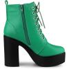 imageAllegra K Womens Platform Chunky High Heel Lace Up Combat BootsGrass Green
