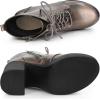 imageAllegra K Womens Platform Chunky High Heel Lace Up Combat BootsGunmetal