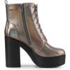 imageAllegra K Womens Platform Chunky High Heel Lace Up Combat BootsGunmetal