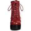 imageAllegra K Womens Platform Chunky High Heel Lace Up Combat BootsRed
