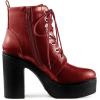 imageAllegra K Womens Platform Chunky High Heel Lace Up Combat BootsRed