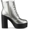 imageAllegra K Womens Platform Chunky High Heel Lace Up Combat BootsSilver