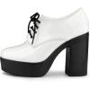 imageAllegra K Womens Platform Lace Up Chunky Heel Ankle BootsWhite