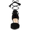 imageAllegra K Womens Pointed Toe Block Heels Lace Up PumpsBlack