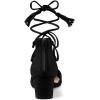imageAllegra K Womens Pointed Toe Block Heels Lace Up PumpsBlack