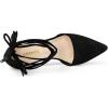 imageAllegra K Womens Pointed Toe Block Heels Lace Up PumpsBlack