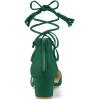 imageAllegra K Womens Pointed Toe Block Heels Lace Up PumpsEmerald Green