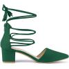 imageAllegra K Womens Pointed Toe Block Heels Lace Up PumpsEmerald Green