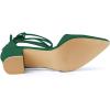 imageAllegra K Womens Pointed Toe Block Heels Lace Up PumpsEmerald Green