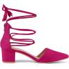 imageAllegra K Womens Pointed Toe Block Heels Lace Up PumpsHot Pink