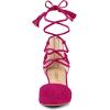 imageAllegra K Womens Pointed Toe Block Heels Lace Up PumpsHot Pink