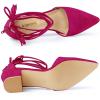imageAllegra K Womens Pointed Toe Block Heels Lace Up PumpsHot Pink