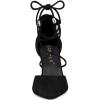 imageAllegra K Womens Pointed Toe Chunky Heels Lace Up Sandals PumpsBlack