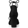imageAllegra K Womens Pointed Toe Chunky Heels Lace Up Sandals PumpsBlack