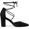 imageAllegra K Womens Pointed Toe Chunky Heels Lace Up Sandals PumpsBlack