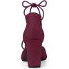 imageAllegra K Womens Pointed Toe Chunky Heels Lace Up Sandals PumpsBurgundy