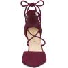 imageAllegra K Womens Pointed Toe Chunky Heels Lace Up Sandals PumpsBurgundy