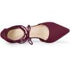 imageAllegra K Womens Pointed Toe Chunky Heels Lace Up Sandals PumpsBurgundy