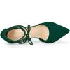 imageAllegra K Womens Pointed Toe Chunky Heels Lace Up Sandals PumpsDark Green