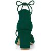 imageAllegra K Womens Pointed Toe Chunky Heels Lace Up Sandals PumpsDark Green