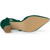 imageAllegra K Womens Pointed Toe Chunky Heels Lace Up Sandals PumpsDark Green