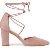 imageAllegra K Womens Pointed Toe Chunky Heels Lace Up Sandals PumpsDust Pink