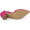 imageAllegra K Womens Pointed Toe Chunky Heels Lace Up Sandals PumpsHot Pink