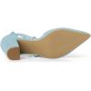 imageAllegra K Womens Pointed Toe Chunky Heels Lace Up Sandals PumpsLight Blue