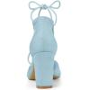 imageAllegra K Womens Pointed Toe Chunky Heels Lace Up Sandals PumpsLight Blue