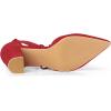 imageAllegra K Womens Pointed Toe Chunky Heels Lace Up Sandals PumpsRed
