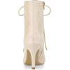 imageAllegra K Womens Pointy Toe Zip Lace Up Stiletto Heel Ankle BootsBeige