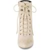 imageAllegra K Womens Pointy Toe Zip Lace Up Stiletto Heel Ankle BootsBeige