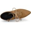 imageAllegra K Womens Pointy Toe Zip Lace Up Stiletto Heel Ankle BootsBrown