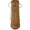 imageAllegra K Womens Pointy Toe Zip Lace Up Stiletto Heel Ankle BootsBrown