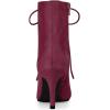 imageAllegra K Womens Pointy Toe Zip Lace Up Stiletto Heel Ankle BootsBurgundy