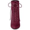 imageAllegra K Womens Pointy Toe Zip Lace Up Stiletto Heel Ankle BootsBurgundy