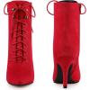 imageAllegra K Womens Pointy Toe Zip Lace Up Stiletto Heel Ankle BootsDark Red