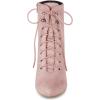 imageAllegra K Womens Pointy Toe Zip Lace Up Stiletto Heel Ankle BootsDust Pink