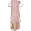 imageAllegra K Womens Pointy Toe Zip Lace Up Stiletto Heel Ankle BootsDust Pink