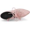 imageAllegra K Womens Pointy Toe Zip Lace Up Stiletto Heel Ankle BootsDust Pink