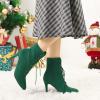imageAllegra K Womens Pointy Toe Zip Lace Up Stiletto Heel Ankle BootsEmerald Green
