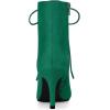 imageAllegra K Womens Pointy Toe Zip Lace Up Stiletto Heel Ankle BootsEmerald Green