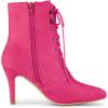 imageAllegra K Womens Pointy Toe Zip Lace Up Stiletto Heel Ankle BootsHot Pink