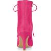 imageAllegra K Womens Pointy Toe Zip Lace Up Stiletto Heel Ankle BootsHot Pink