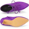 imageAllegra K Womens Pointy Toe Zip Lace Up Stiletto Heel Ankle BootsPurple
