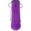 imageAllegra K Womens Pointy Toe Zip Lace Up Stiletto Heel Ankle BootsPurple