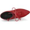 imageAllegra K Womens Pointy Toe Zip Lace Up Stiletto Heel Ankle BootsRed