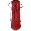 imageAllegra K Womens Pointy Toe Zip Lace Up Stiletto Heel Ankle BootsRed