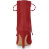imageAllegra K Womens Pointy Toe Zip Lace Up Stiletto Heel Ankle BootsRed