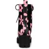 imageAllegra K Womens Printed Platform Round Toe Lace Up Chunky Heel Combat BootsBlack Pink